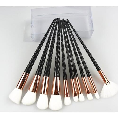 10pcs makeup brushes set Black/Rose gold Foundation Powder Definer Shader Brushes Professional Foundation Powder Brush Kits