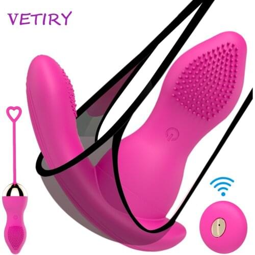 2 IN 1 Wearable Dildo Vibrator Vagina Clitoris Stimulation Remote Control Kegel Ball Vibrator Sex Toys for Women 7 Speeds