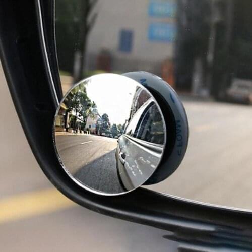 Auto Rearview Mirror HD Borderless Small Circular Mirror Glass 360 Degree Adjustable Blind Spot Mirror