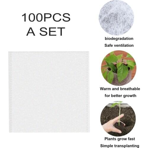 100pcs Biodegradable Bags For Nursery Plant Pots For Growing Vegetable Pots For Garden Cultivation Nursery Plant Bag