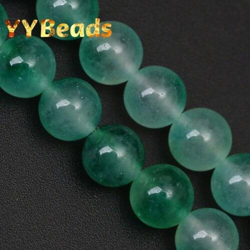 Natural Green Jades Stone Grass Green Jaspers Chalcedony Beads Loose Charm Beads 6 8 10 12mm For Jewelry Making DIY Bracelet 15"