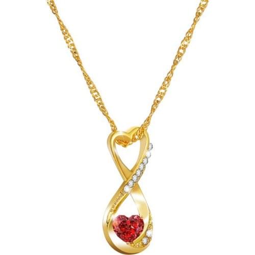 Classic 8 word Infinity Tassel Crystal Heart Pendant Silver Color Clavicle Chain Necklace Female Charm Boho Choker Jewelry