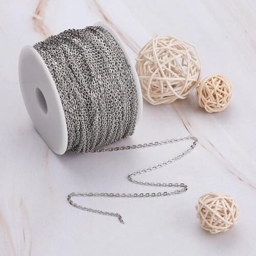 Iron Cross Chains Rolo Chains, Oval, Come On Reel, Popular for Jewelry Making, Important Decoration, Platinum,3x2x0.6mm