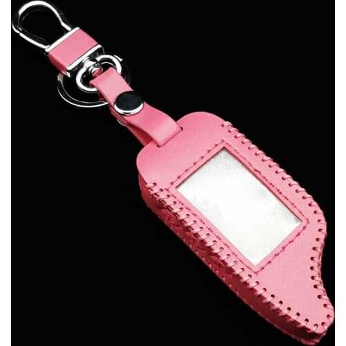 3 Buttons Leather Key Cover Case For Starline B9 / B91 / B6 / B61 / A91 / A61 / V7 C9 Twage Two Way Car Alarm System Keychain