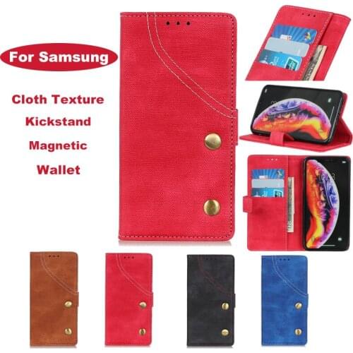 For Samsung Galaxy A20 A30 M30 A40S S10 A50 A40 M20 M10 A10 Flip Retro Denim Leather Wallet Card Kickstand Magnetic Case Cover