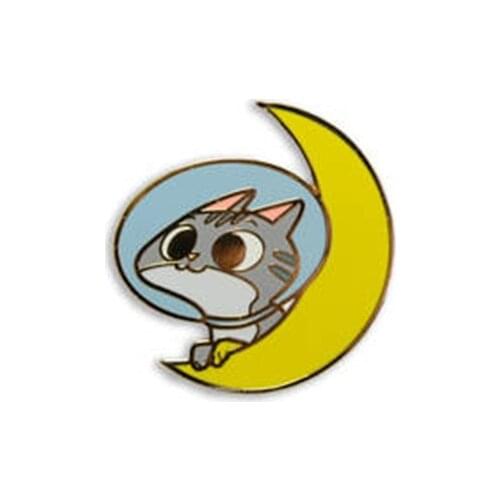 Space Cat Moon Enamel Pin