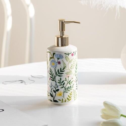 430ml Soap Dispenser Light Luxury Bathroom Ceramic Sub-bottle Hand Sanitizer Empty Storage Bottle Shower Gel Shampoo Bottle