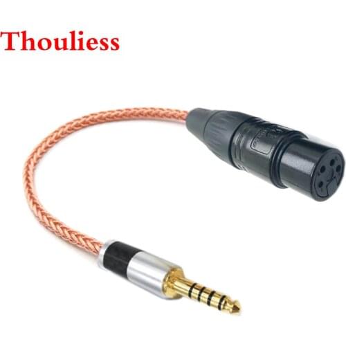 Thoulies DIY HIFI Single Crystal Copper 4.4mm Balanced Male to 4pin XLR Balanced Female Audio Adapter Cable 4.4mm to XLR Balance