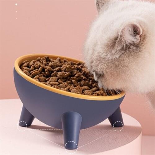 Cats Feeder Bowl Feeder For Cat Dog Pet Bowls And Drinkers Tilted Anti Flip Overturn Water Food Bowl With Flat Stand Puppy