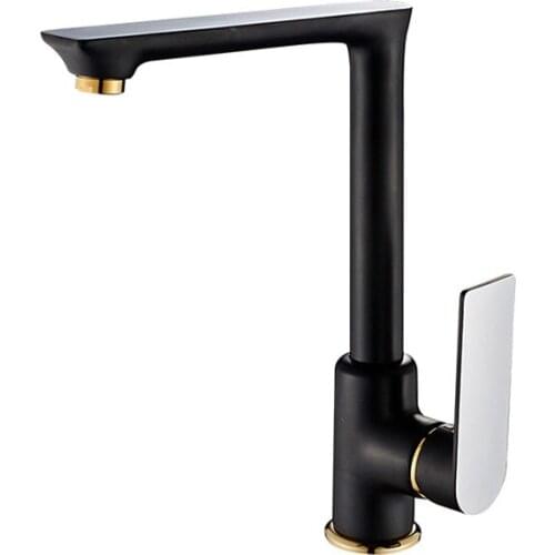 Sink faucet full copper faucets black plated kitchen faucet single handle water tap kitchen deck mounted kitchen mixer tap