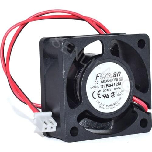 For Delta DFB0412M DC12V 0.08A Two Wires Square Cooling Fan Well Tested