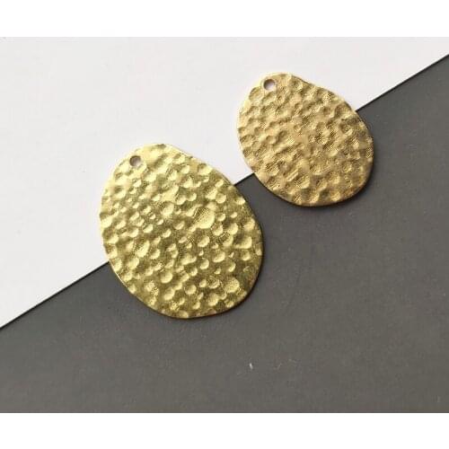 10pcs/Lot Fashion Charms Stamping Oval Disc Pendant Hammered Crafts Diy Necklace Earring Charms Making Findings