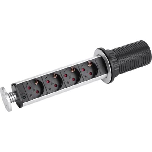 EU Standard Wall Power Socket Desktop Countertop Point Pull Retractable Socket Outlet 220V Office Socket Strip