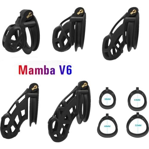 2021 New 3D Mamba Male Chastity Device Cobra Cock Cage Double-Arc Cuff Penis Ring Chastity Belt BDSM Adult Sex Toys For Men
