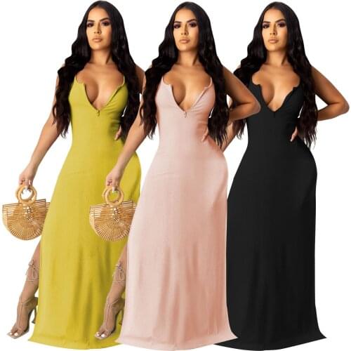 Solid Color Holiday Party Spaghetti Strap Dresses For Women Plus Size 2021 Summer Clothing Trendy Sexy Elegant Wedding Gowns