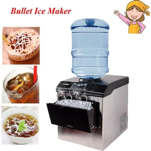Electric Commercial/ Household Ice Making Machine 25KG Countertop Automatic Bullet Ice Maker HZB-25/BF