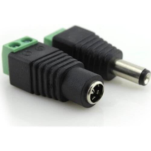 Wholesale 100pcs/lot CCTV DC Power Female And Male Jack Connector for Surveillance Security Camera Video w0