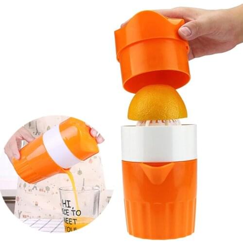 Hand Juicer Manual Rotate Press Squeezer Portable Fruit Juice Maker For Lemon Lime With Strainer And Container