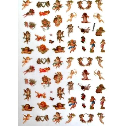 4 Styles 5D ANGEL NAIL STICKERS Cherubs Nail Decals for Nail Art , Water Transfer Decal Foils,**Cherubs Angel// Nail Decals