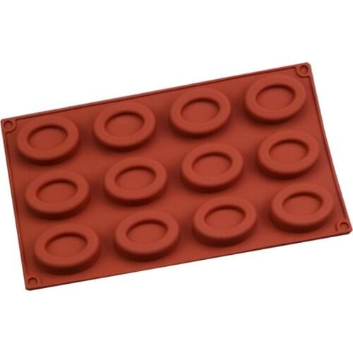 12 Even Silicone Donut Mold DIY 3D Oval Cake Moulds Handmade Candy Chocolate Fondant Molds