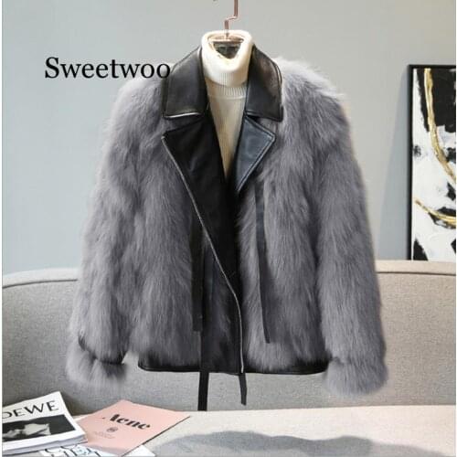 Sweetwoo Fashion Double-faced Faux fur Coat Women Jacket New 2020 Spring Autumn Ladies Coats