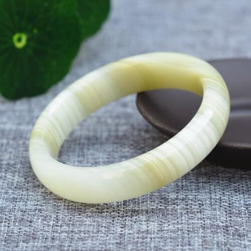Natural Jade Bangle Bracelet Fine Hand Carved Charm Jadeite Jewelry Fashion Accessories Round Bangle Women
