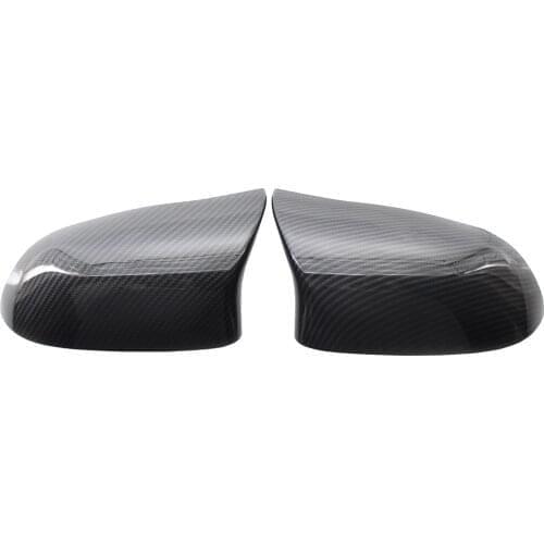 1 Pair Rearview Mirror Cover Side Wing Rear View Mirror Case Covers Carbon fiber Black for BMW F15 X5 2014-2018