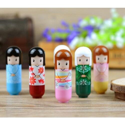 1pcs Long Lasting Hygienic Moisturizing Lipstick Makeup Lip Care Women/Kid Cartoon Kimono Ever-changing Lip Balm Lipstick