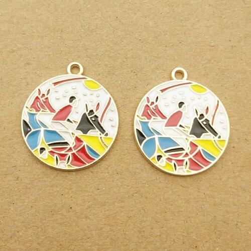 10pcs 21x24mm enamel knight charm for jewelry making and crafting fashion earring pendant bracelet necklace charms diy finding