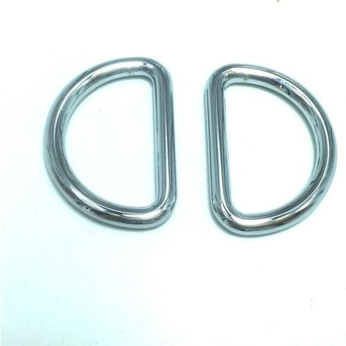 20 pieces Welded D Ring 1.25 inch (31.5mm) Nickel plated
