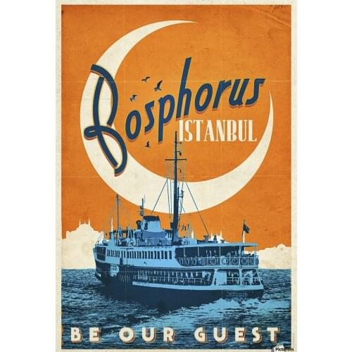 400X300 MM 900_Bosphorus Istanbul Vinta jumbo fridge magnet SFM-066 Home office toolbox metal surface ferrous surface for kid