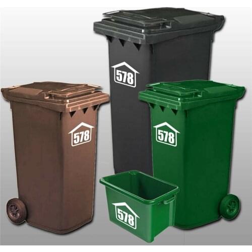 5 x Wheelie Bin Numbers Customized Number / personalised Vinyl High Quality Sticker