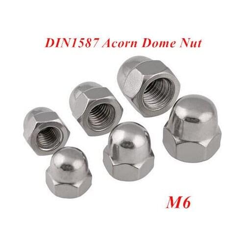 500pcs M6 Acorn Dome Nuts DIN1587 Hex Head Decoration Cap Nut 304 Stainless steel A2