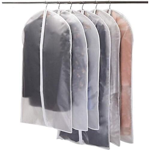 6pcs/set Clothing Covers Clear Suit Bag Moth Proof Garment Bags Breathable Zipper Dust Cover Storage Bags for Suit Dance Clothes