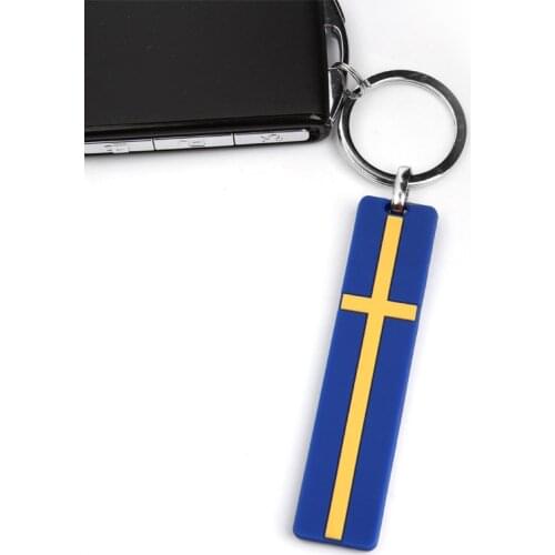 Swedish Flag Logo Car Keychain Ring Decal For VOLVO S40 S60 C30 XC40 XC70 XC90 XC60 XC40 V40 V50 V90 D2 D5 D4 Silicone Key Ring