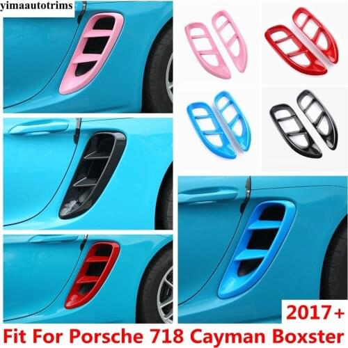 Car Side Body Air Flow Fender Engine Hood Intake Outlet Vent Cover Trim Accessories For Porsche 718 Cayman Boxster 2017 - 2021