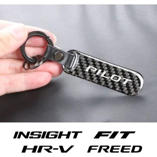 Carbon Fiber Car Styling Keychain Key Chain Ring For Honda Fit Insight Pilot HR-V Freed Legend Dohc SI Auto Interior Accessories