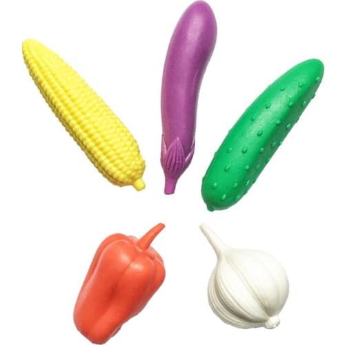 Baby Toys Montessori Learning Figures Imitate Vegetables For Kids Recogniz Corn Eggplant Pepper Carrot Garlic Cucumber 6pcs