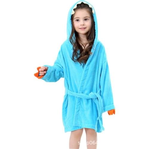 Baby bathrobe cartoon style can wear hat children bath towel baby home pajamas