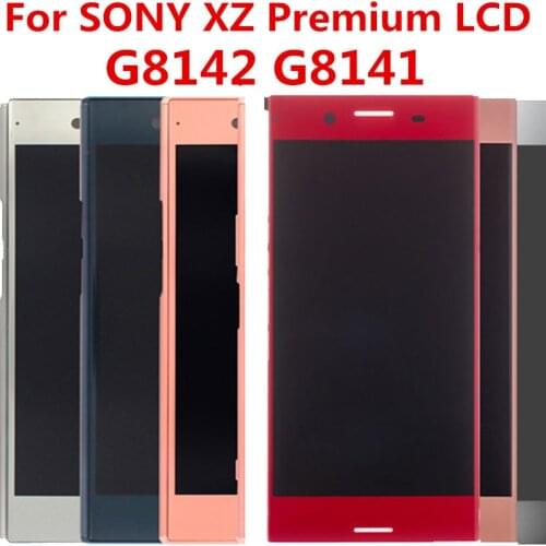 5.5 inch For SONY Xperia XZ Premium Display Touch Screen Digitizer Assembly XZP G8142 G8141 LCD with Frame LCD