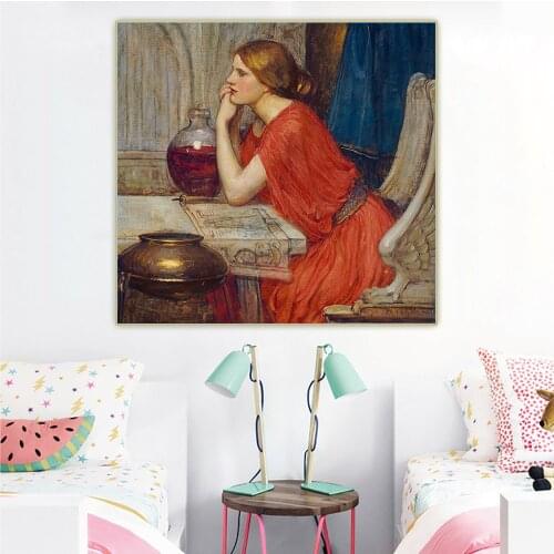 Citon William Waterhouse《Circe,1911-1914》Canvas Art Oil Painting Artwork Poster Picture Wall Decor Home Living room Decoration