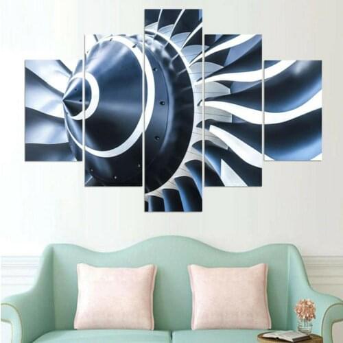 Wall Art Aircraft Airplane Engine Paintings Canvas Pictures Home Decor Unframe 5 Pieces HD Prints Landscape Posters