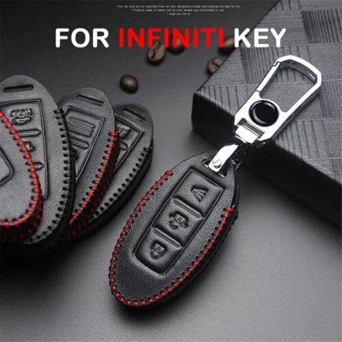 For Infiniti EX FX Q50 Q70 QX50 QX60 QX70 EX35 For Nissan Qashqai leaf Micra Key Ring Fob Accessories Leather Car Key Case Cover