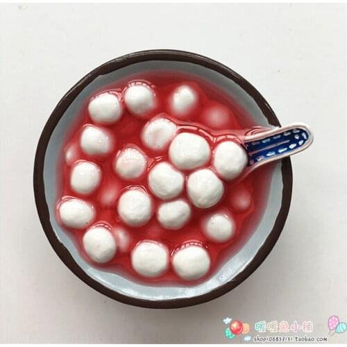 Red bean soup round kitchen resin refrigerator stickers stereo magnet