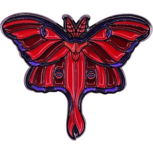 Red Luna Moth Pin Blood Moon Brooch Popular New Variations Collection For Insect Lovers