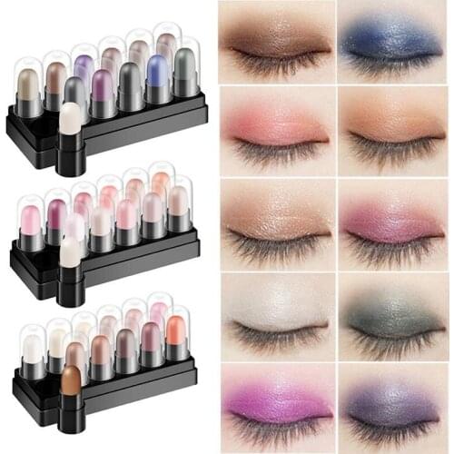 12 Colors/set Lying Silkworm Eyeshadow Pen Set Waterproof Long-Lasting Shimmer Glitter Eyeshadow Pen Make Up Palette Beauty