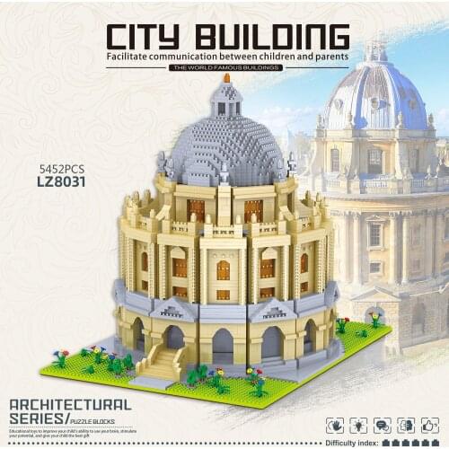 International famous school architecture nanobricks England Oxford University micro diamond block building brick toy collection