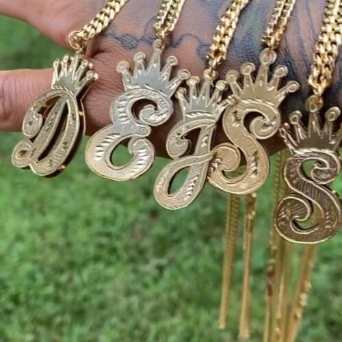 Fashion Alloy Custom Name Pendant Necklace Large Letter Name Necklace for Women Jewelry Gift
