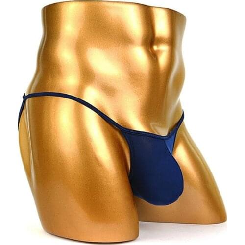 Mens Sexy Bikini Briefs Bottoms Low Rise Male Transparent Ice Silk Swim Panties Tanga Shorts Pouch Underpants Beachwear Sunbath