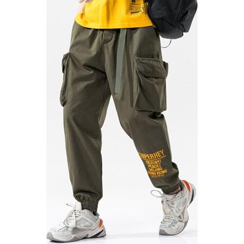 Streetwear Pockets 2020 Mens Jogger Pants Hip Hop Sweatpants Joggers Trousers Tactical Mens Pants Cargo Harem Pants Men Clothes